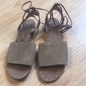 The Rena Lace-Up Sandal in Suede